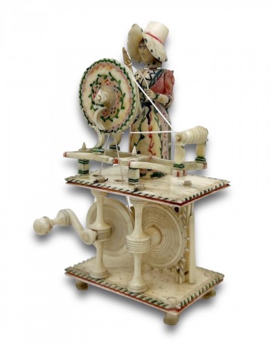 Polychromed bone prisoner of war spinning Jenny automaton, c.1796 - 1816.   - 