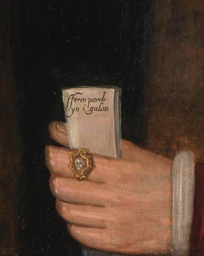 Antiquités - Tudor ring, with an enamelled skull and the words ‘Memento Mori&#039;