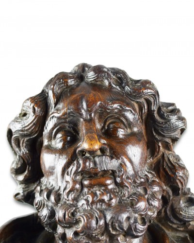 Imposing oak bust of James the Greater circle of Hendrik Frans Verbruggen - Sculpture Style 