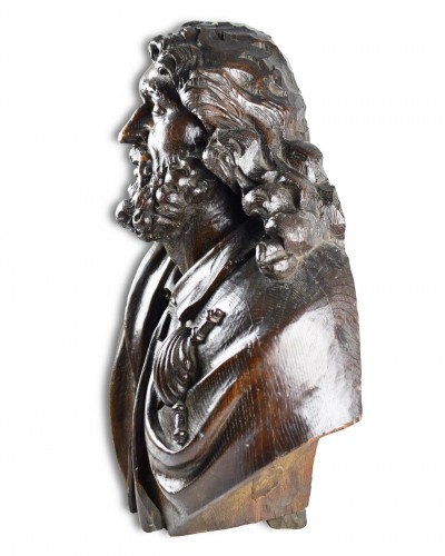 17th century - Imposing oak bust of James the Greater circle of Hendrik Frans Verbruggen