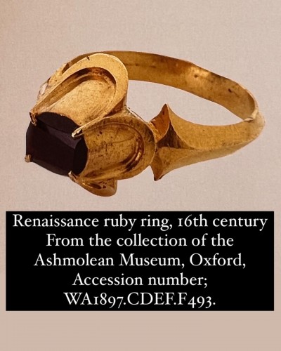 Renaissance Gold Ring With A Turquoise &amp; Garnet. English / French, 16th Cen - 