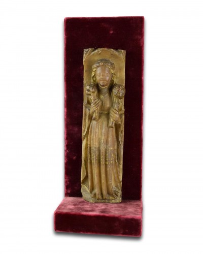 Nottingham Alabaster Sculpture Of A Female Saint. English, Early 15th Centu - Sculpture Style 