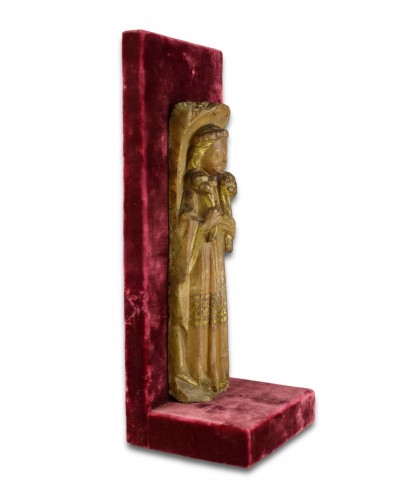  - Nottingham Alabaster Sculpture Of A Female Saint. English, Early 15th Centu