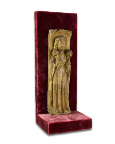 Antiquités - Nottingham Alabaster Sculpture Of A Female Saint. English, Early 15th Centu