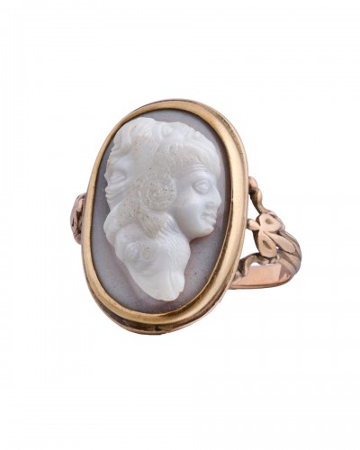 Fine Hardstone Gryllus Cameo Ring. Italian, Late 18th - Early 19th Century