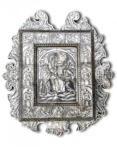 Large Devotional Mother Of Pearl Plaque. Jerusalem, Late 18th Century. - 