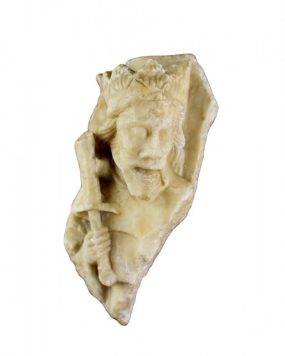 Nottingham Alabaster Fragment Of A King Wielding A Sword. English, 15th Cen