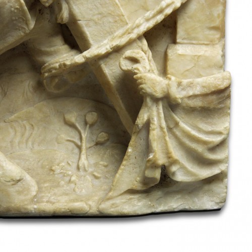 Sculpture  - Fragmentary Alabaster Of Christ Carrying The Cross. Netherlandish, 16th Cen