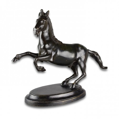 Bronze Model Of A Rearing Horse. Italian, 19th Century Or Earlier