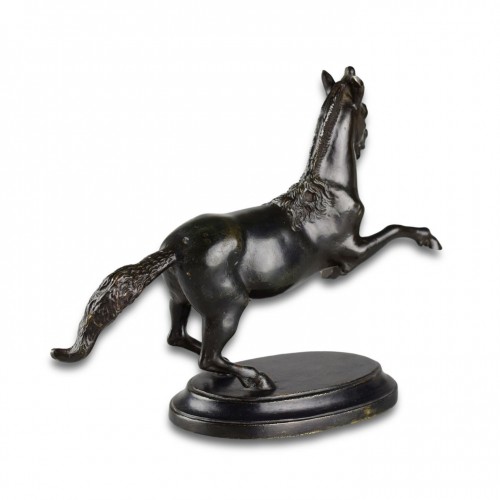 Antiquités - Bronze Model Of A Rearing Horse. Italian, 19th Century Or Earlier