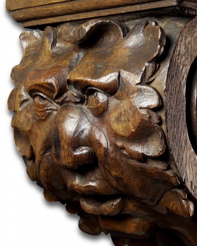  - Baroque Oak Bracket Carved With The Head Of A Green Man. Flemish, 17th Cent