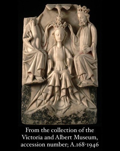  - Alabaster relief of the Coronation of the Virgin. Nottingham, 15th century.