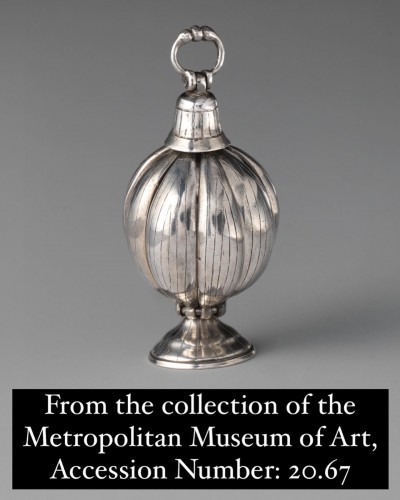 Antiquités - Silver segmented pomander. Italy 17th century