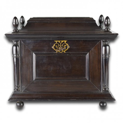Ebony tablet cabinet with silver foil interior. Antwerp 17th century  - 