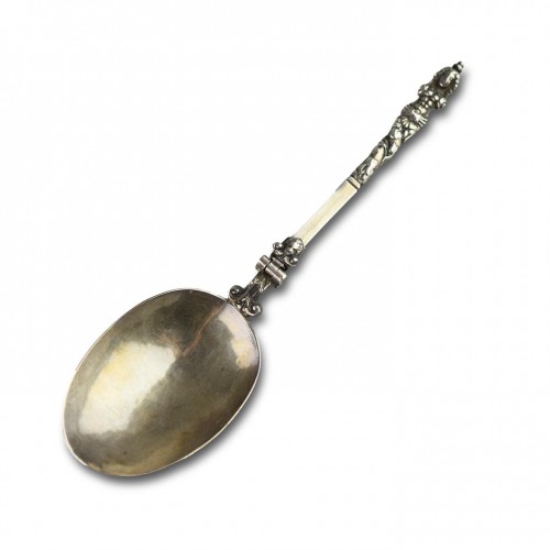 Folding silver spoon with a mermaid - 