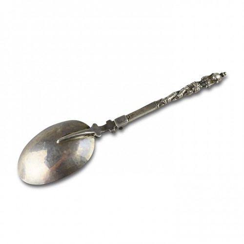 Rare folding silver spoon with a mermaid - 
