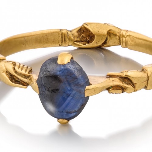 Sapphire ring with the Angelic Salutation. English or French, 13th century. - Antique Jewellery Style 
