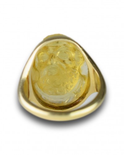  - Citrine cameo of the Ancient Greek poet Homer, Italy 19th century