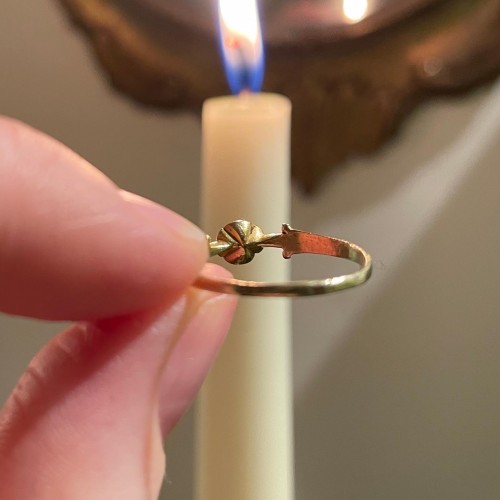  - Fine Gold Betrothal Ring Set With A Diamond - England or France 15th century