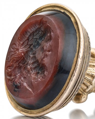 Gold Fob Seal With A Jasper Intaglio Of Zeus - England Mid 19th Century. - 