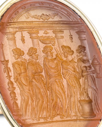 Bague en or géorgienne avec une intaille d'après Valerio Belli, Italie XVIe siècle - Matthew Holder