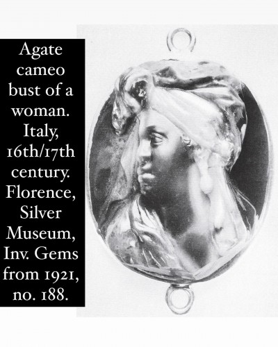 XVIIe siècle - Bague en or avec un camée d'agate d'une femme, Italie XVIe/XVIIe siècle