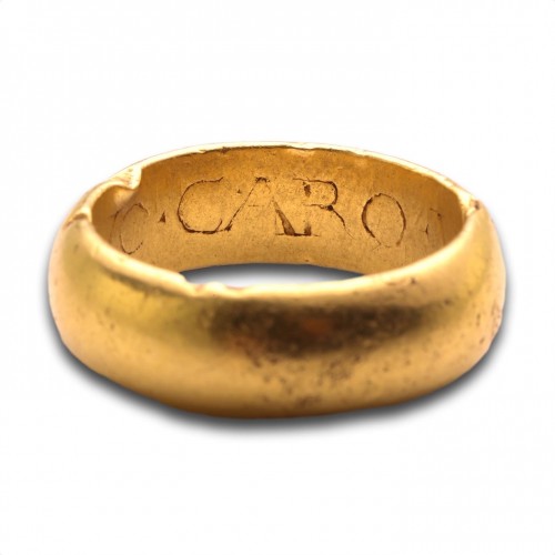 Antique Jewellery  - latin inscribed Tudor gold posy ring, England 16th century