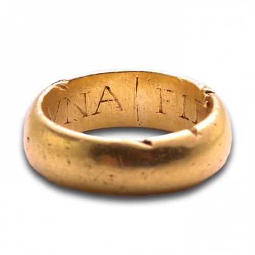 latin inscribed Tudor gold posy ring, England 16th century - 