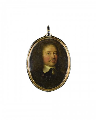 Une miniature de portrait d'un gentilhomme. Anglais, vers 1660.