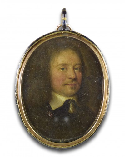 Antique Jewellery  - A portrait miniature of a Gentleman. English, circa 1660.