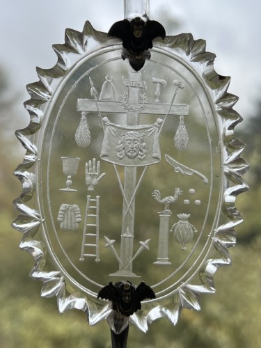  - Retable miniature en cristal de roche monté sur argent. Espagne milieu du XVIIe siècle