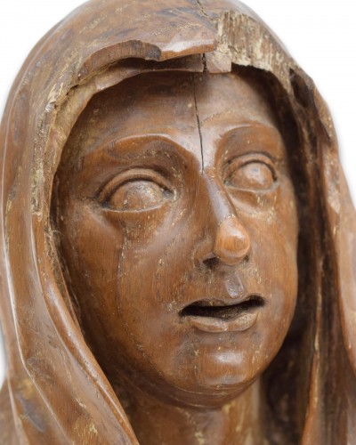 Buste en noyer de la Vierge, Espagne début XVIe siècle - 