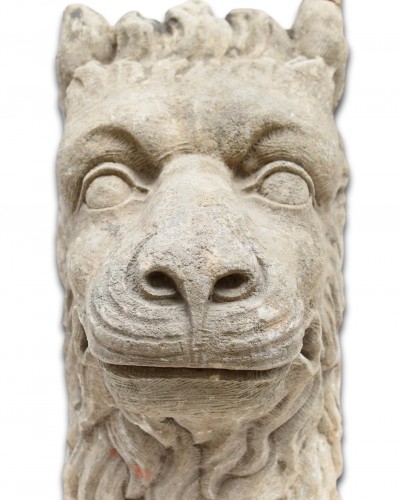  - Grande tête de lion en grès, France in du XVIe siècle