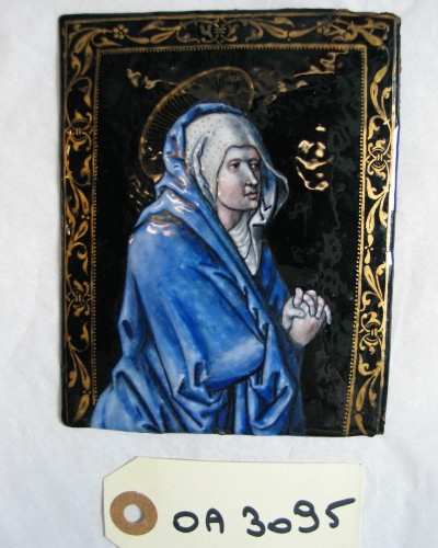 XVIIIe siècle - Plaque émaillée de la Vierge - Limoges, France vers 1700