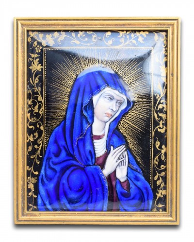 Enamel plaque of the Virgin - Limoges, France circa 1700 - 