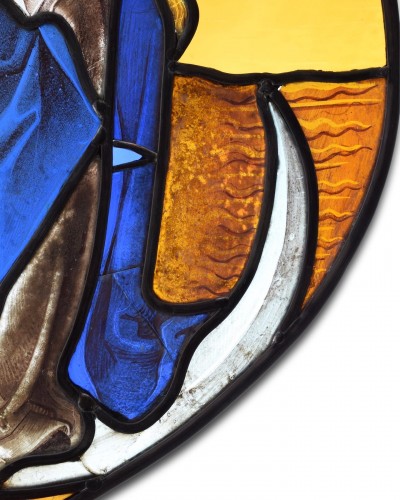 Beautiful stained glass panel of the Virgin and Child. German, 15th century - 