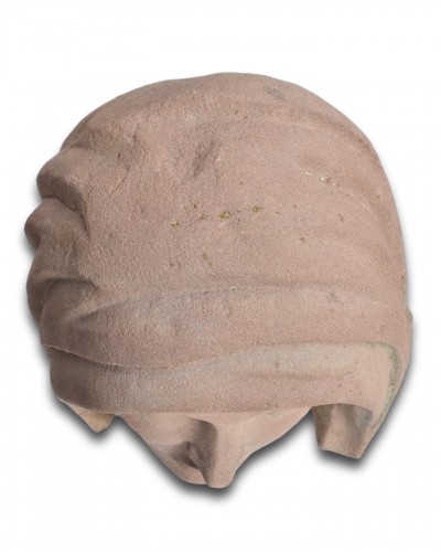 11th to 15th century - Sandstone head of the veiled Virgin, Eastern France, circa1500