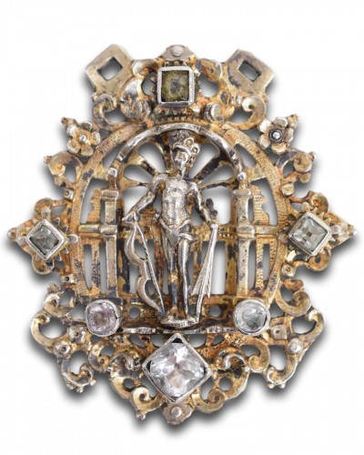 Bijouterie, Joaillerie  - Pendentif en vermeil et pâte d'argent avec une figure d'Apollon, Allemagne XVIe siècl