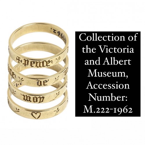  - Gold black-letter posy ring, ‘MON COEUR AVEZ&#039;, England 15th century