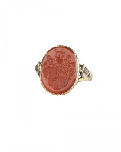 Signet Ring In Gold And Carnelian, Germany 18th Century