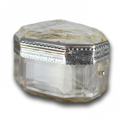 Silver mounted rock crystal snuff box, England early 19th century - Objects of Vertu Style 