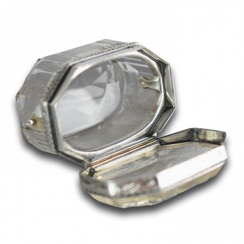 Silver mounted rock crystal snuff box, England early 19th century - 