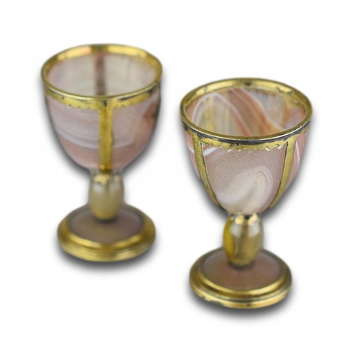 Pair of silver gilt mounted miniature goblets, Germany 18th century - 