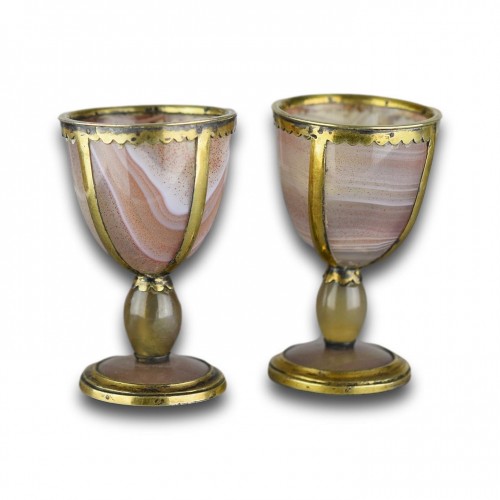 Pair of silver gilt mounted miniature goblets, Germany 18th century - 