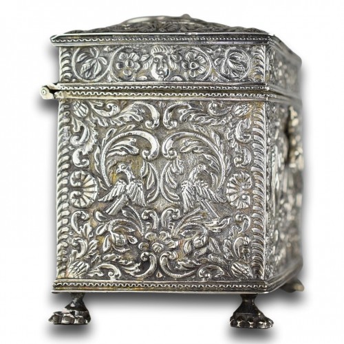  - Repoussé silver marriage casket, Dutch19th century