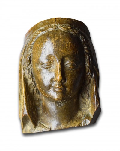  - Tête de Vierge en chêne, France seconde moitié du XVe siècle