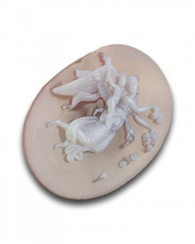  - A sardonyx cameo of Aurora and Cupid, Italy 19th century