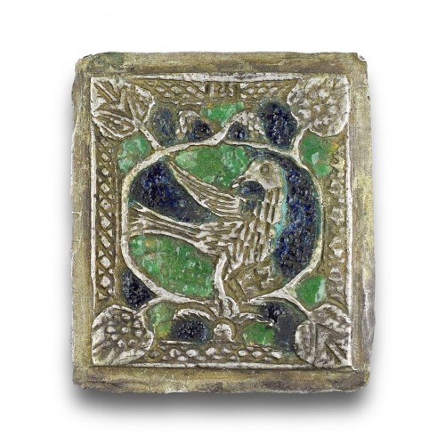 Antiquités - Quatre plaques d'argent et d'émail des évangélistes, Arménie XVIIe siècle
