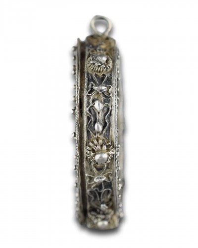 Art sacré, objets religieux  - Pendentif orthodoxe en corne monté sur argent, probablement le Mont Athos XVIIIe/XIX