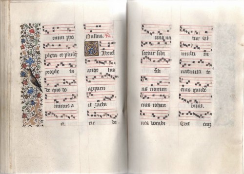 Book containing leaves from a Medieval Psalter-Hymnal, France 15th century - Religious Antiques Style 